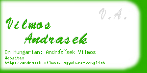 vilmos andrasek business card